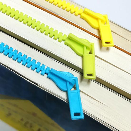 Zipper Bookmark Zipper-Shaped Note Page Holder School Office Stationery Supplies for Kids Students Teachers