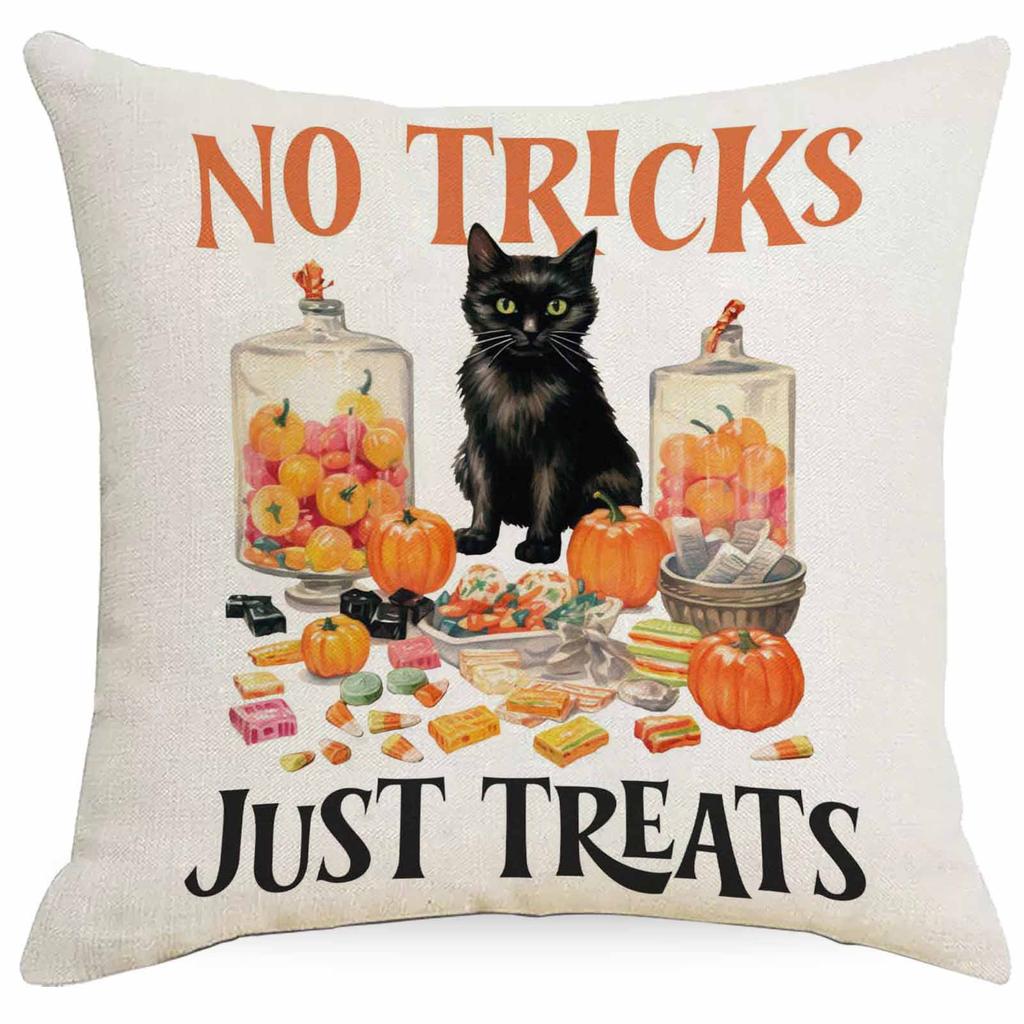 Pillowcase Linen Halloween Celebration Funny Pumpkin Head Home Living Room Pillowcase