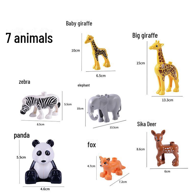 

Комплект крупных строительных блоков для животных - совместим с аксессуарами для самостоятельной сборки головоломок и игрушек для детей