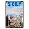 GYMSLAVE Vintage Metal Tin Sign Sicily Travel Poster Retro Tin Plaque,Garage Signs For Men Home Cafe Bedroom Gym Wall Decor 1