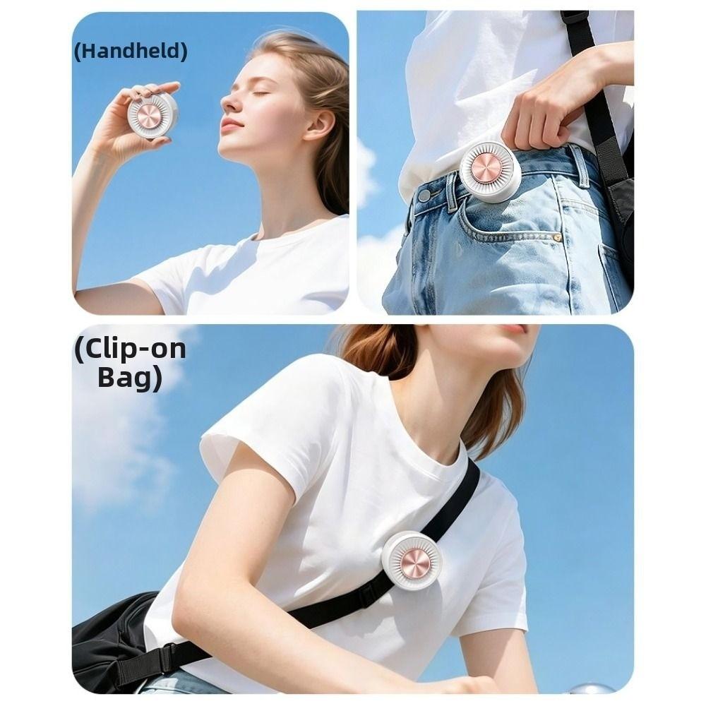 Bladeless Personal Cooling Clip Fan Rotatable Handheld Air Cooler Indoor Outdoor Use