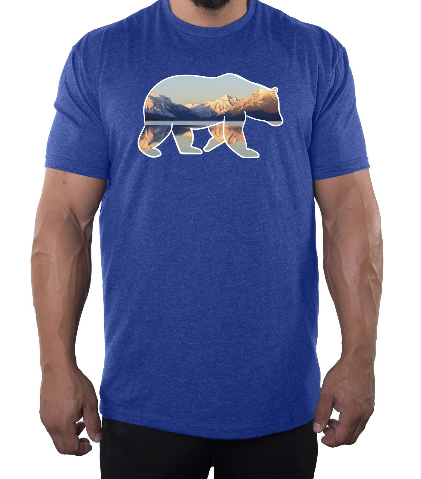 Mountains in Bear Graphic shirt , Wildlife T-Shirts, Men s Tee shirts M