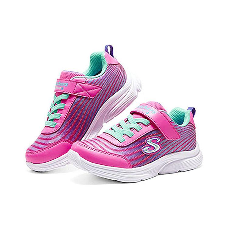 Skechers Comfortable Versatile Simple Shock Absorbing Durable Low Top Kids Running Shoes Kids Sneaker Pink Multicolor 303393L-HPMT