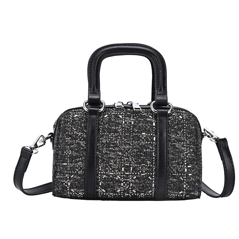 

New bag women s niche denim one shoulder oblique span bag foreign gas hot diamond rhombus pattern handbag women s bag