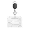 Transparent Double Cards Slots ID Tag Badge Holder with Badge Reel 2 Cards Storage Organizer Employee Pass Work Card Case Sleeve