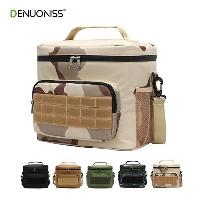 Portable 15L Wear-Resistant Insulated Camouflage Oxford Cloth Lunch Bag with Ice Pack