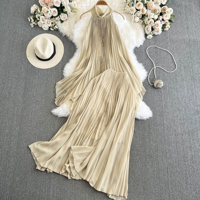 

Супер фея приморский праздничный плиссированный атмосферный фото-платье Apricot S