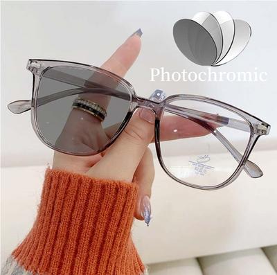 Sonnenbrille Neue Farbe Wechselnde Myopiebrille Blaulichtblockierend Rundes Gestell Brillen Damen Computer Photochrome Brillen