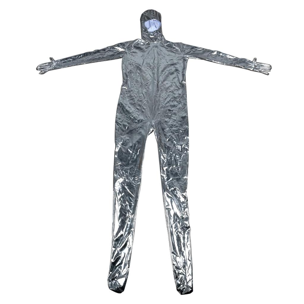 Alien Cosplay Silver Extra Large XXL Suitable for height Stretchy Full Body Tights Adult Halloween Stage Costume [deaizaka.biz] 180-190cm