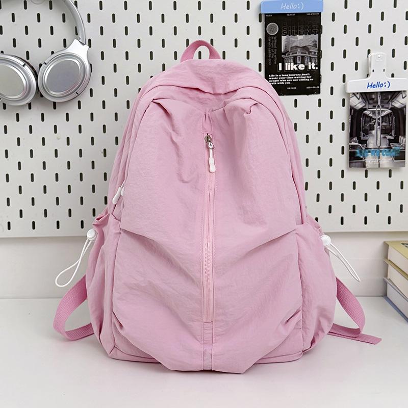 Schoolbag leisure travel backpack simple small fresh student schoolbag niche light solid color backpack spine protection burden reduction