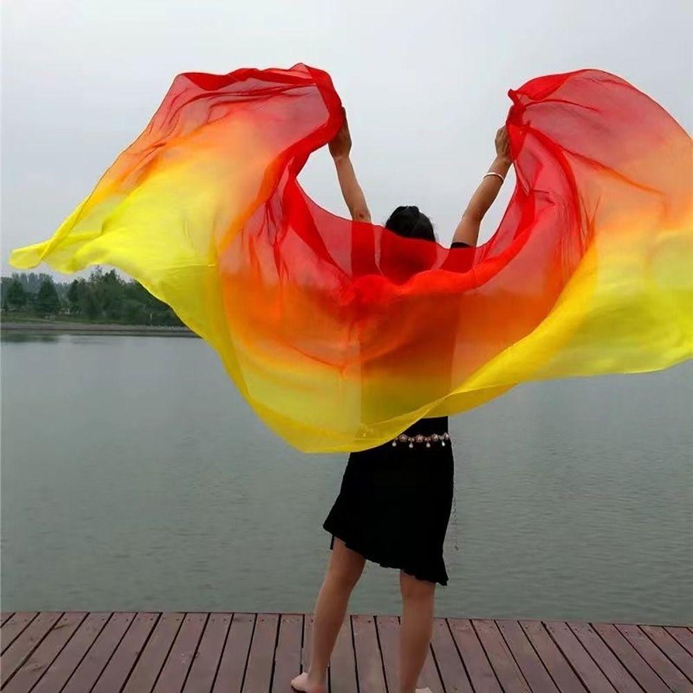 Long Latin Belly Dance Shawls Gradient Color Dancing Scarf Fashion Performance Shawl