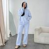 Women's Two-piece Tracksuit Set: Oversized Hoodie Sweatshirt and Jogging Pants Light Gray XXXL New Arrival