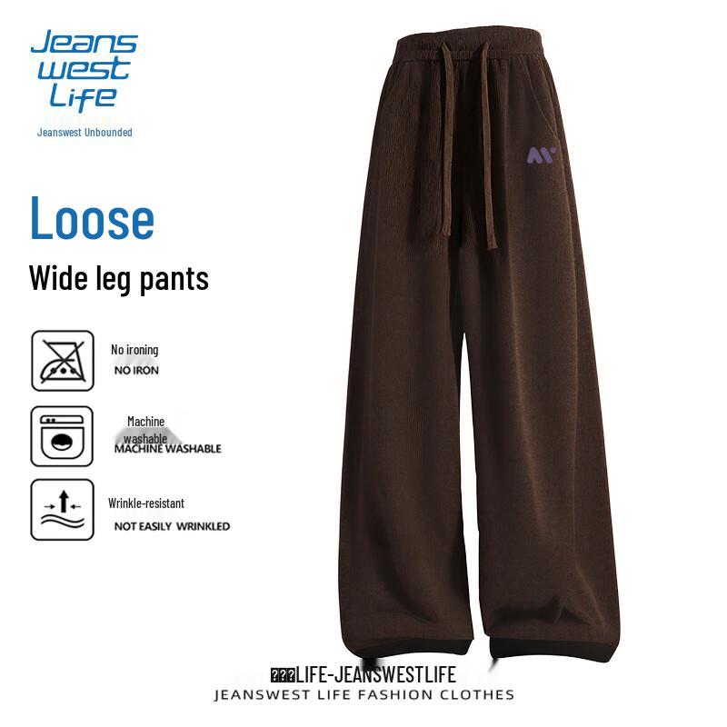 

Jeanswest Men s Loose Fit Fleece-Lined Curved Wide-Leg Pants L