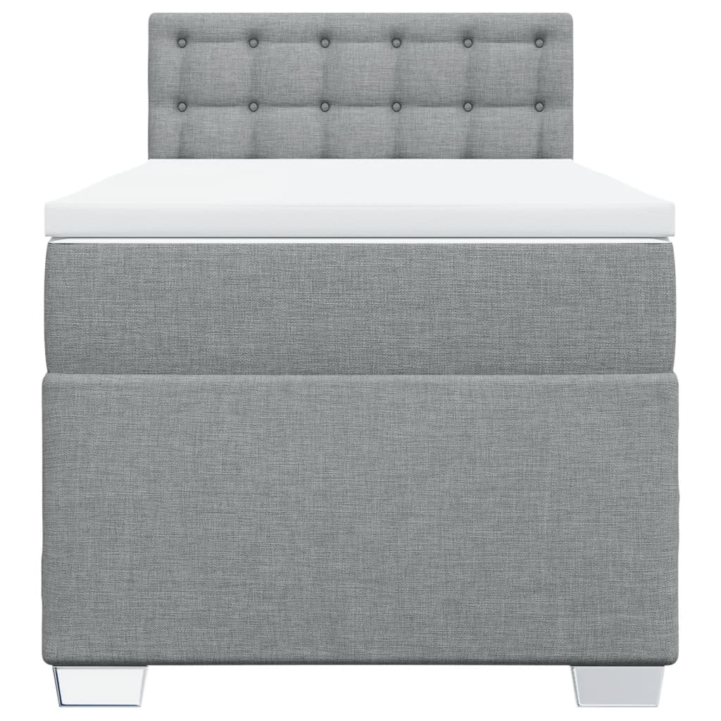 Vidaxl Kontinentalbett Mit Matratze, Hellgrau, Stoff, 80X200 Cm