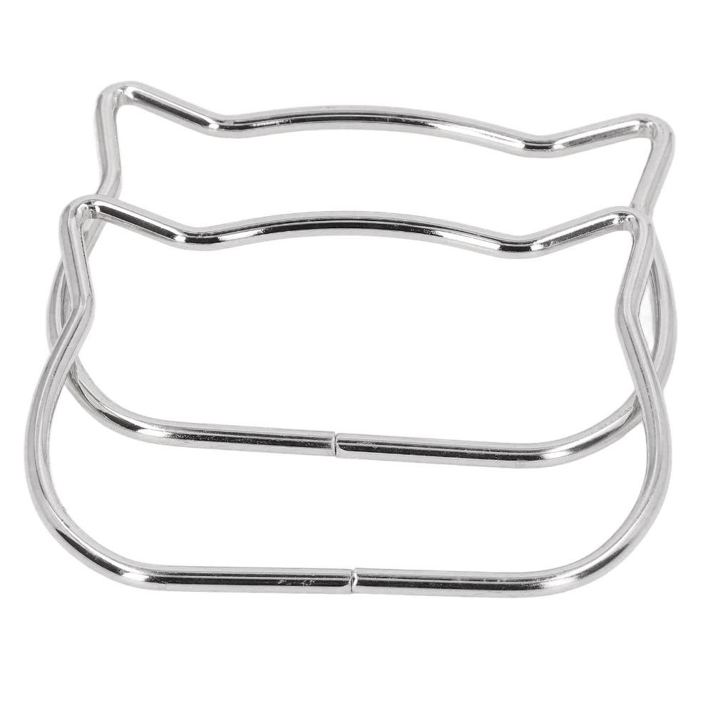 2 Stück Gepäckzubehör Metall-Handtaschengriff Gold Silbernes Taschengestell Katzenkopf Metall-Handtaschengriff Handgefertigte Gewebte Tasche