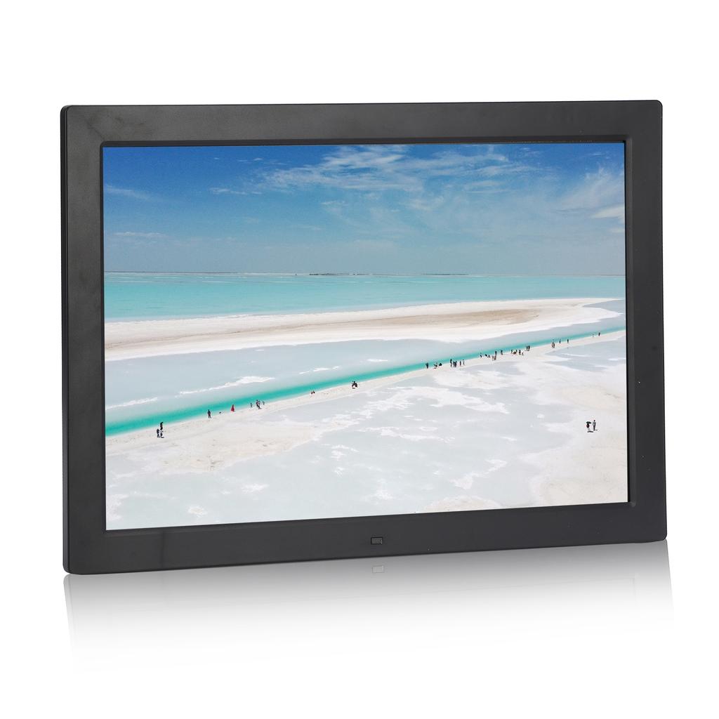 17in HD Digital Photo Frame 1440x900 Support MP3 MP4 Image Play with Digital Clock calendar 100‑240V
