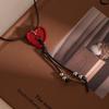 Simple Love Button Black Rope Necklace Female, Autumn And Winter Retro Niche Design Sense Fashion Collarbone Chain