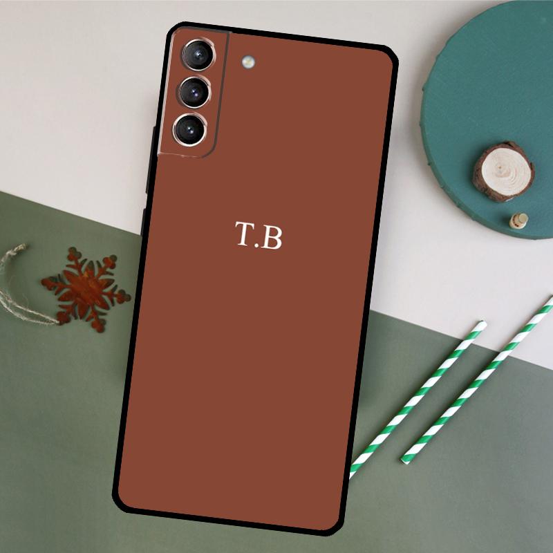 Pastel Custom Initials Monogram Case For Samsung Galaxy S23 Ultra S8 S9 S10 S22 Plus Note 10 20 Ultra S20 FE S21 FE Cover