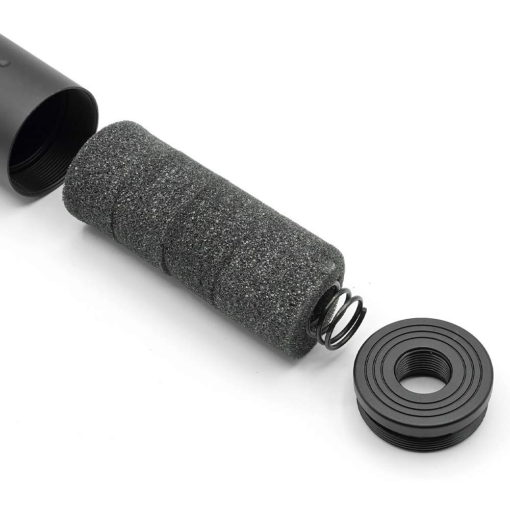 Ryohin Buhin 14mm Right-Handed/Clockwise Compatible Short Suppressor with NOVESKE Stamp, Compatible with 108mm Handguns and Pistols