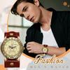 Fashionable Unisex Watch with Crown and Leather Strap: Waterproof, Cool, Retro, Classic, Stylish Analog Quartz Movement, Perfect Gift for