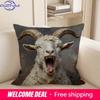 1Pc Unique 2D Flat Printed Goat Patterned Pillowcases Sofa Cushion Cover Home Bedroom Room Decoration