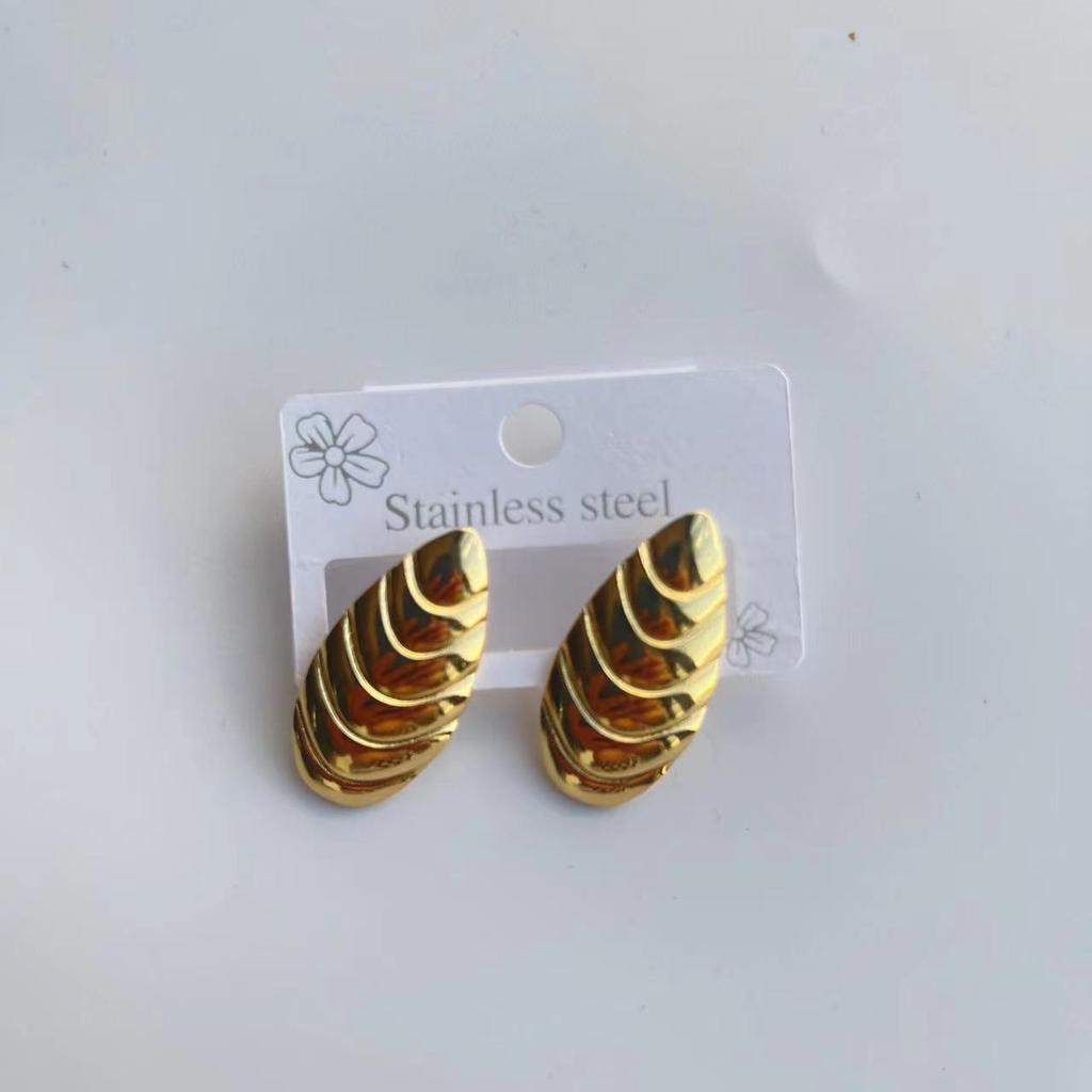 Casual Elegant Stainless Steel Stud Earrings for Women, Geometric Design , Perfect For Everyday Wear And Parties Perfect Gift