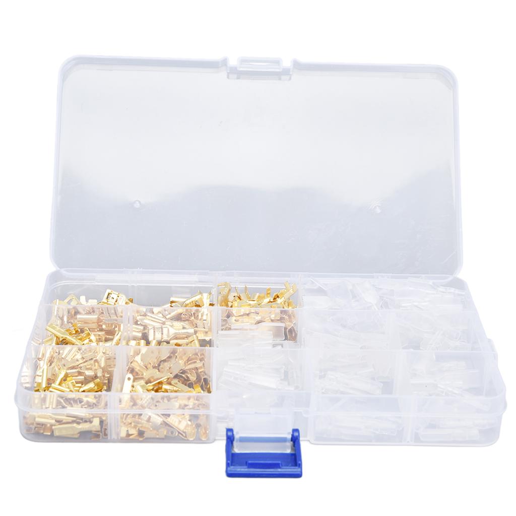 Wire Terminals Assortment Kit Male Female Spade Butt Connectors with Insulating Sleeve Set