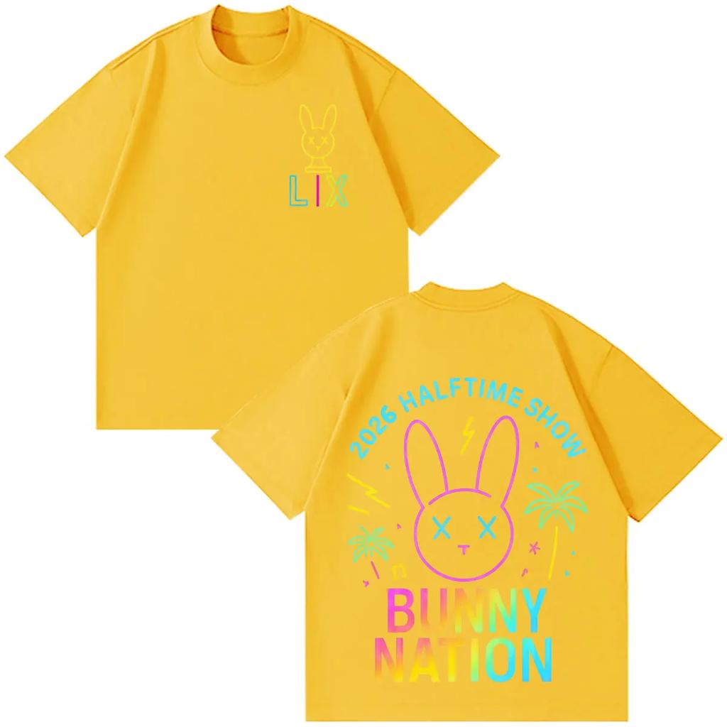 Rapper Bad Bunny Tour 2026 Graphic T Shirt Unisex Women Fashion Casual Tshirts Shortsleeved Loose Casual Cotton Hiphop Tshirts