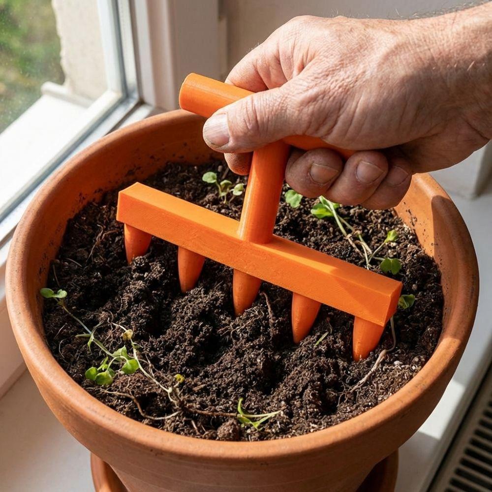Plastic Handheld Sowing Tool 5-Prong Depth Marker Tool Seeder Spreader Planter  Flower Planting