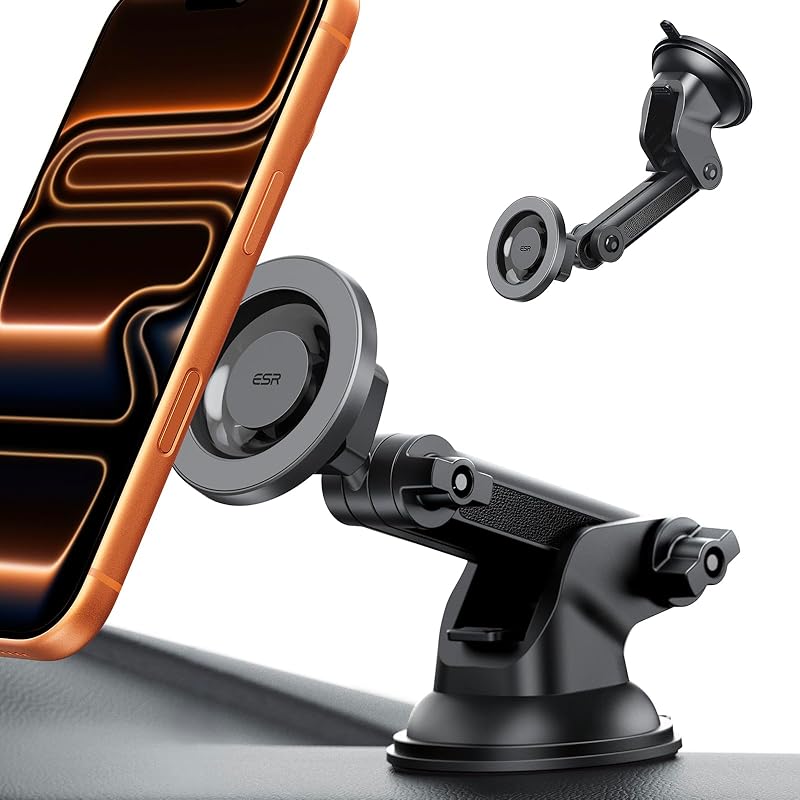 ESR for MagSafe Car Mount, Car Phone Holder, Tesla Touchscreen Car Mount, Magnetic Phone Holder for Car, for iPhone 17/16/16e/15/14/13/12, S25, Pixel Dashboard/Windshield Car