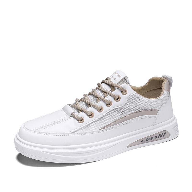 Fashion 2025 Men's New Spring Summer Mesh Shoes Casual Sports Shoes Soft Bottom round Toe Flat Heel Breathable White Trendy Shoes