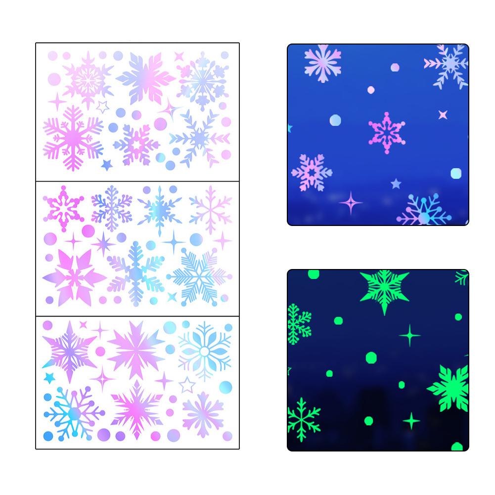 Festive Window Clings Colorful Christmas Decor Christmas Party Decor Easy Application Process Illuminated Decorative Elements