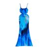 American New Arrival Fashion Abstract Printing Slip Dress Sexy Elegance Tube Top Cinched Waist Slim Looking Vacation Dress Tide