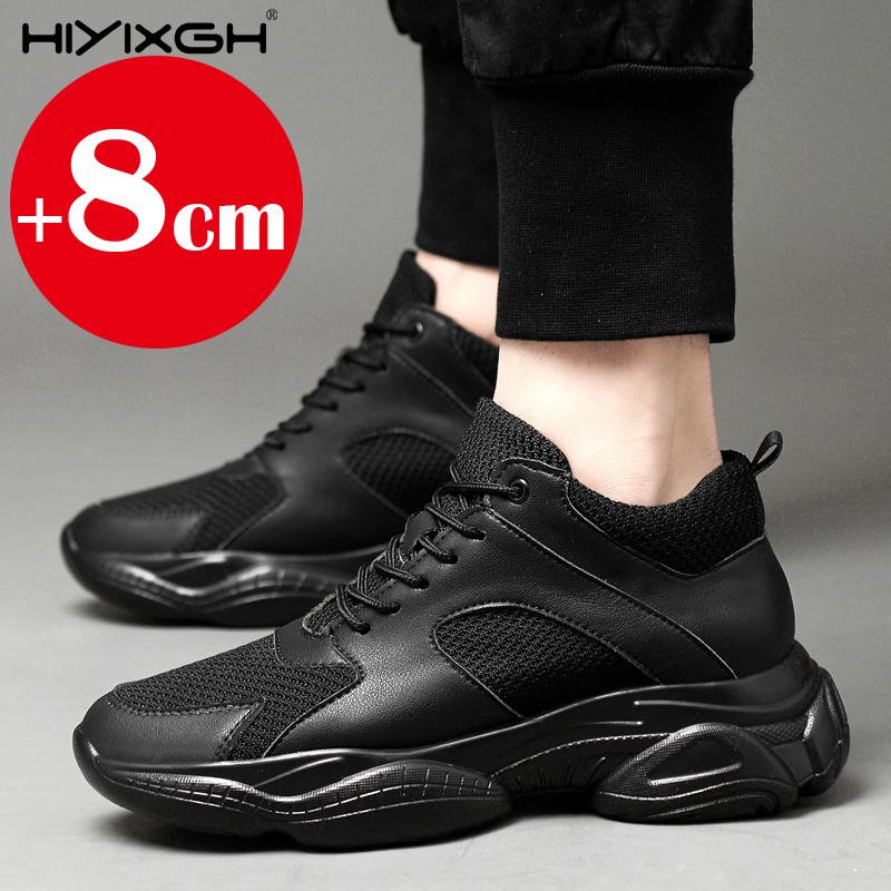 Luxury mens elevator shoes height increase 6cm 8CM heighten increasing sports sneakers elevate taller lift mesh shoes for man