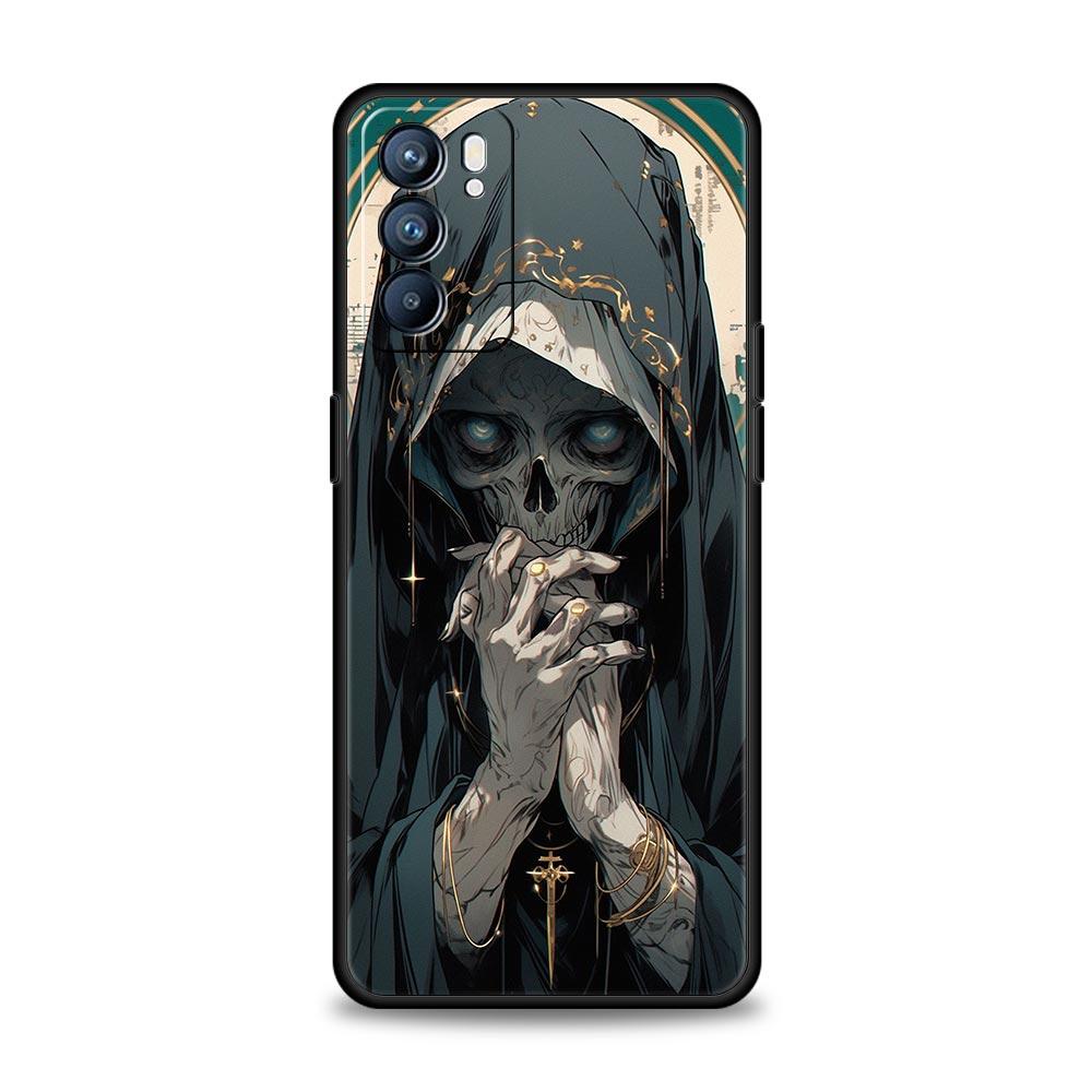 Grim Reaper Skull Phone Case For Oppo Reno14 Reno13 Reno12 11 F 10 Find X5 X9 Pro A54 5G A53 A9 A16 A78 4G A80 A98 Cover