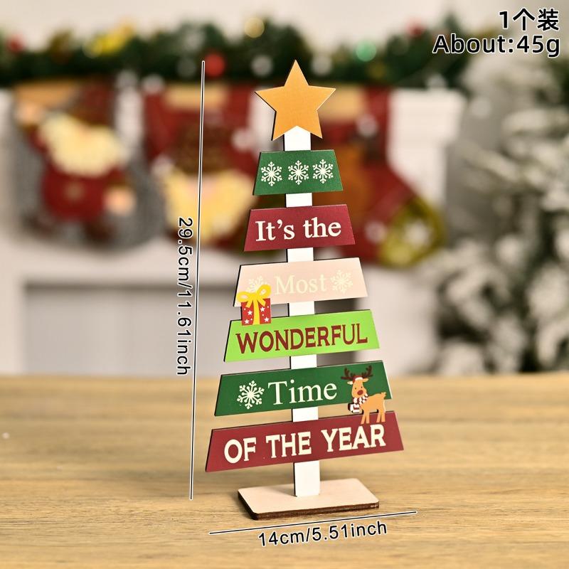 Christmas decorations Christmas tree ornaments Small tree festive table Christmas wooden ornaments