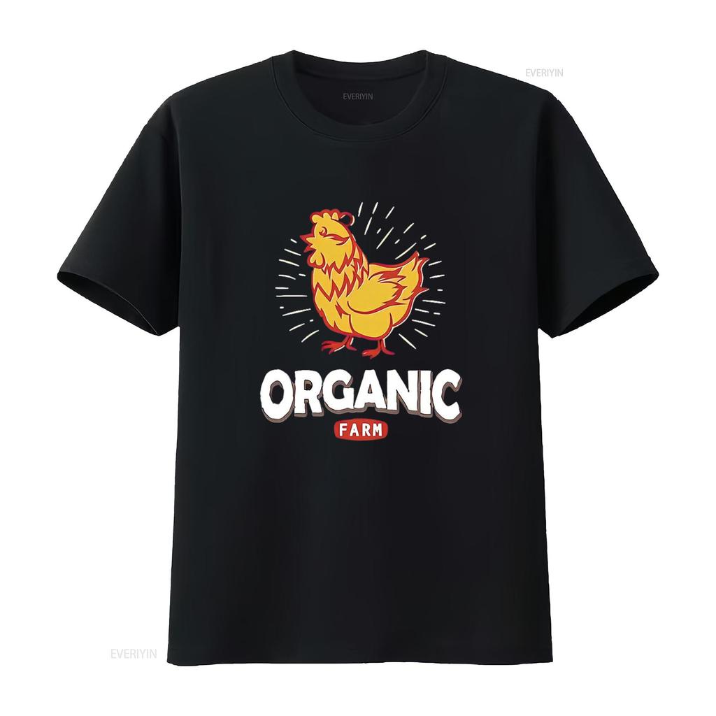 Mens ORGANIC FARM Vintage T Shirt Black Vintage Washed Slightly Top For Everyday Wear Soft Fashion Graphic Homme Streetwear