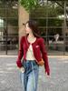 Plus Size American Retro Letter Knit Cardigan - Slimming, Short, Hot Girl Style