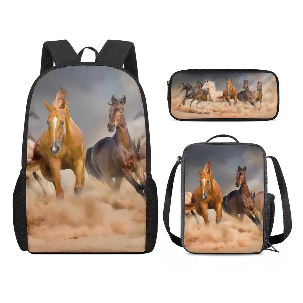 Trendy Popular New animal Starfish dolphin 3D Print 3pcs/Set Student School Bags Laptop Daypack Backpack Lunch bag Pencil Case