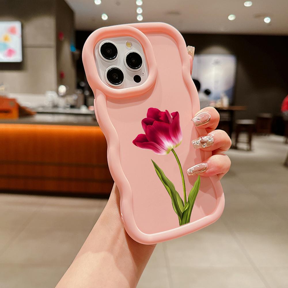 Чехлы для телефонов N93 Peony Macaron с волнистыми краями для iPhone 15 14 12 Pro — фото 12