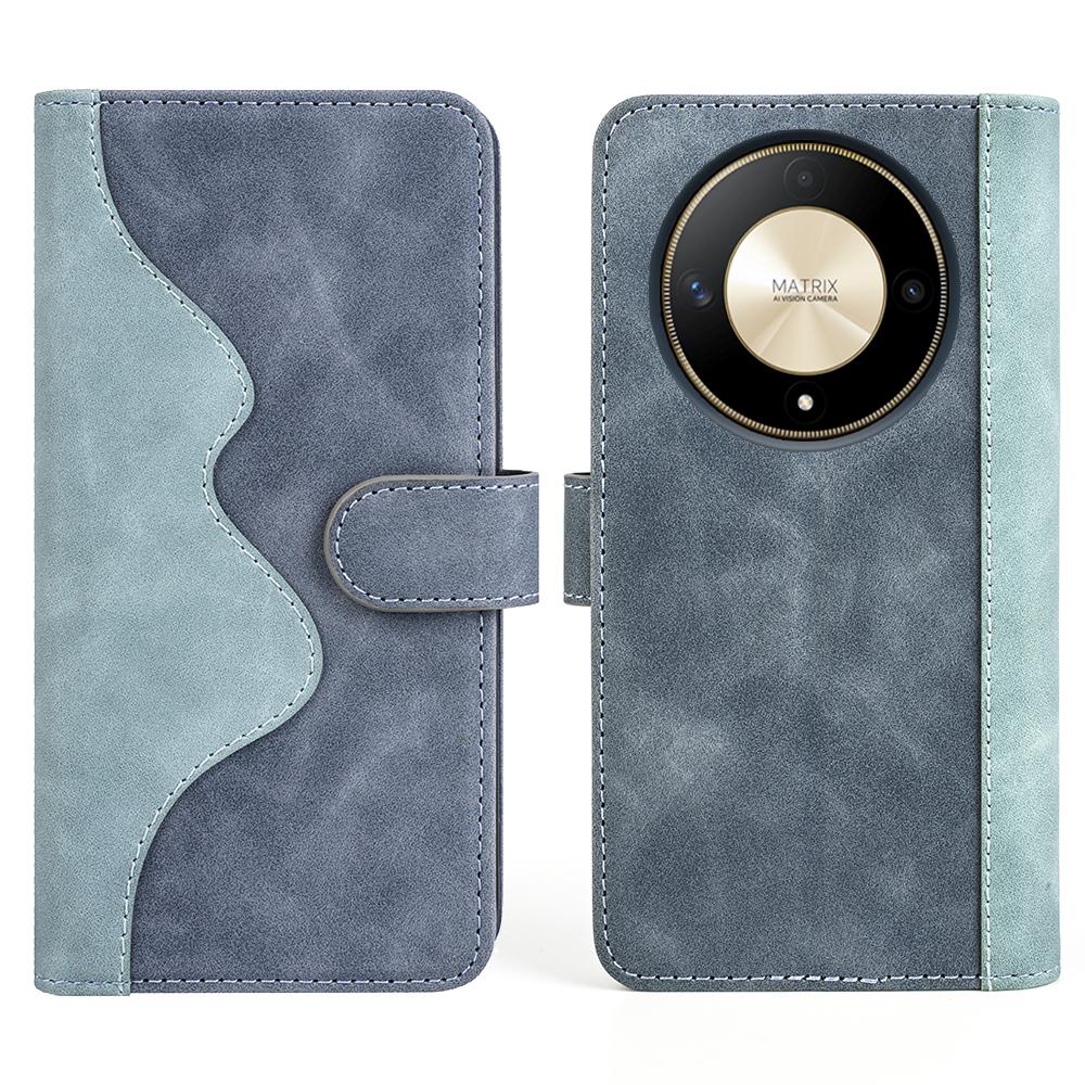 Priekš Honor X50 5G/X9b 5G/Magic6 Lite 5G Vāciņš Krāsu salikuma folio ādas mobilā tālruņa vāciņš
