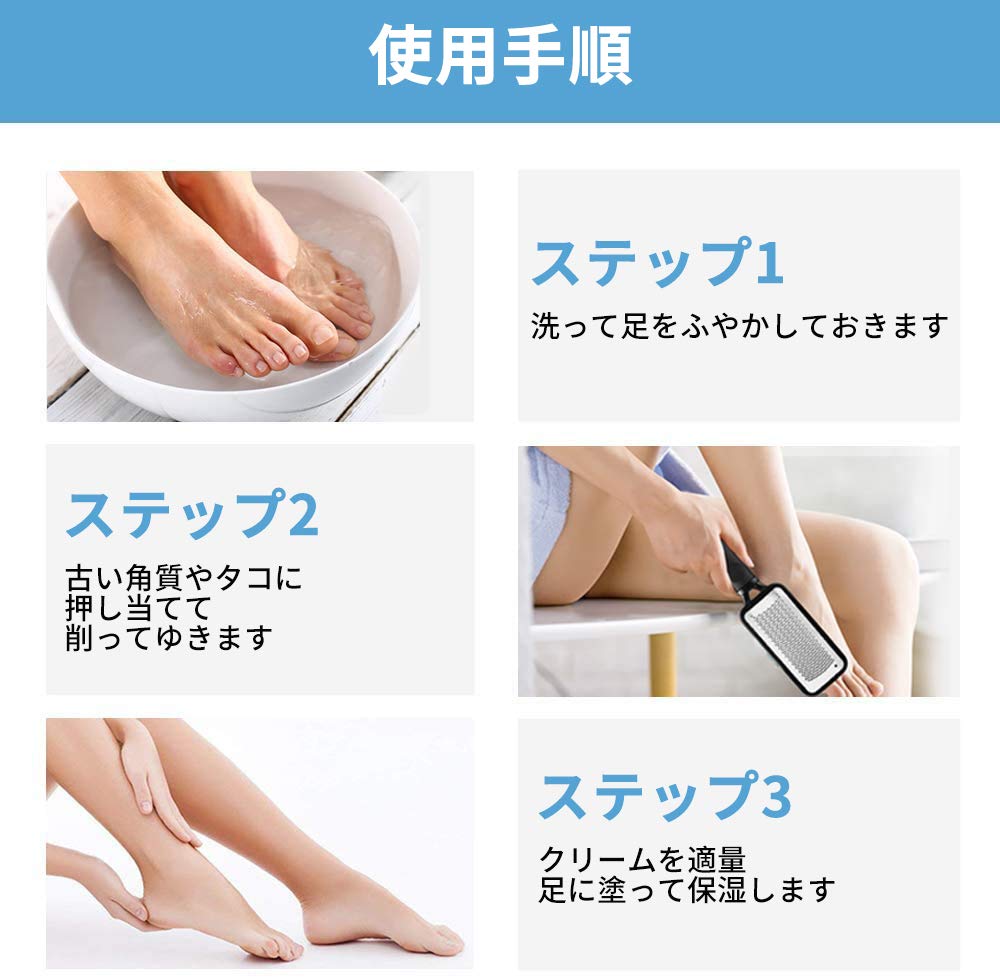 FOLAI Foot Callus Stainless Hanging Professional Foot File with Safe and Cleans for Wet and Dry Feet File, Remover, Steel, Type, Micro-Cutter,
