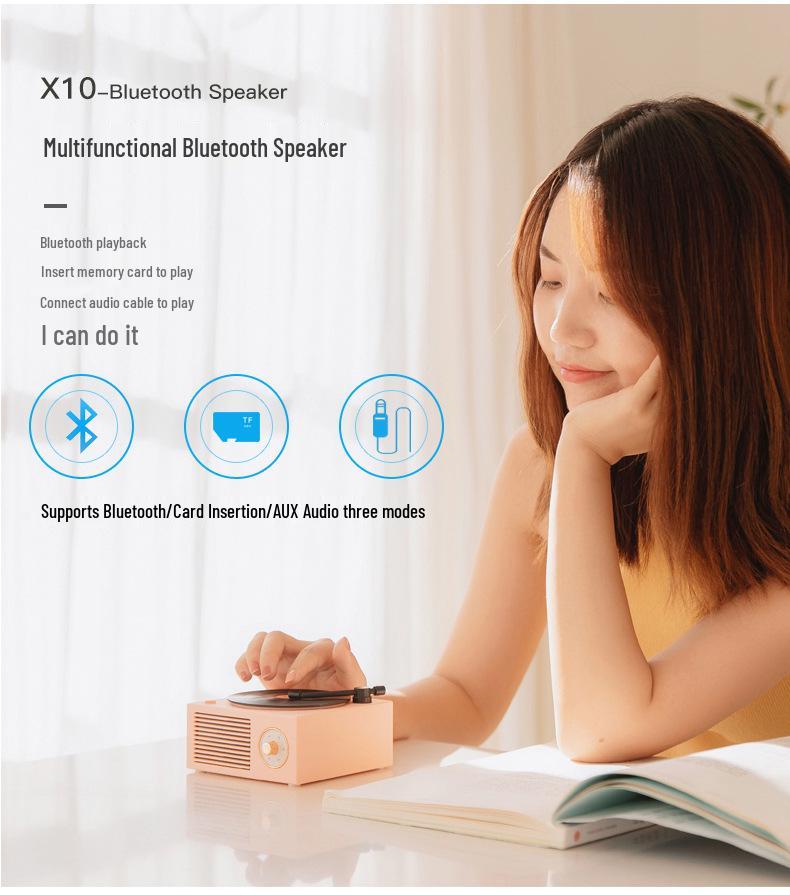 Retro Atomic Bluetooth Vinyl Record Player & Speaker - TikTok Style Gift