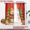 2pcs, 2D FLAT PRINTING Curtains (Without Rod) Festive Snowmen Halloween Festival Fashion Curtains Versatile Polyester Curtains