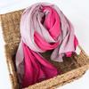 Women'S Cotton And Linen Two-Color Splicing Scarf Fashionable Super Long Warm Shawl Contrasting Colors Japanese Fresh Scarf