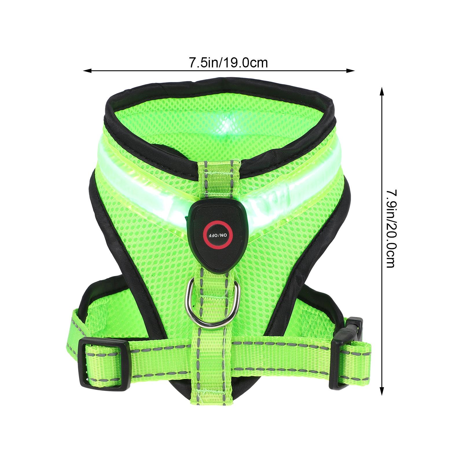 

1 комплект USB-зарядка LED жилет для собаки Светящийся светоотражающий дизайн для ночного использования Дышащий жилет для питомца щенка для прогулок зелёный