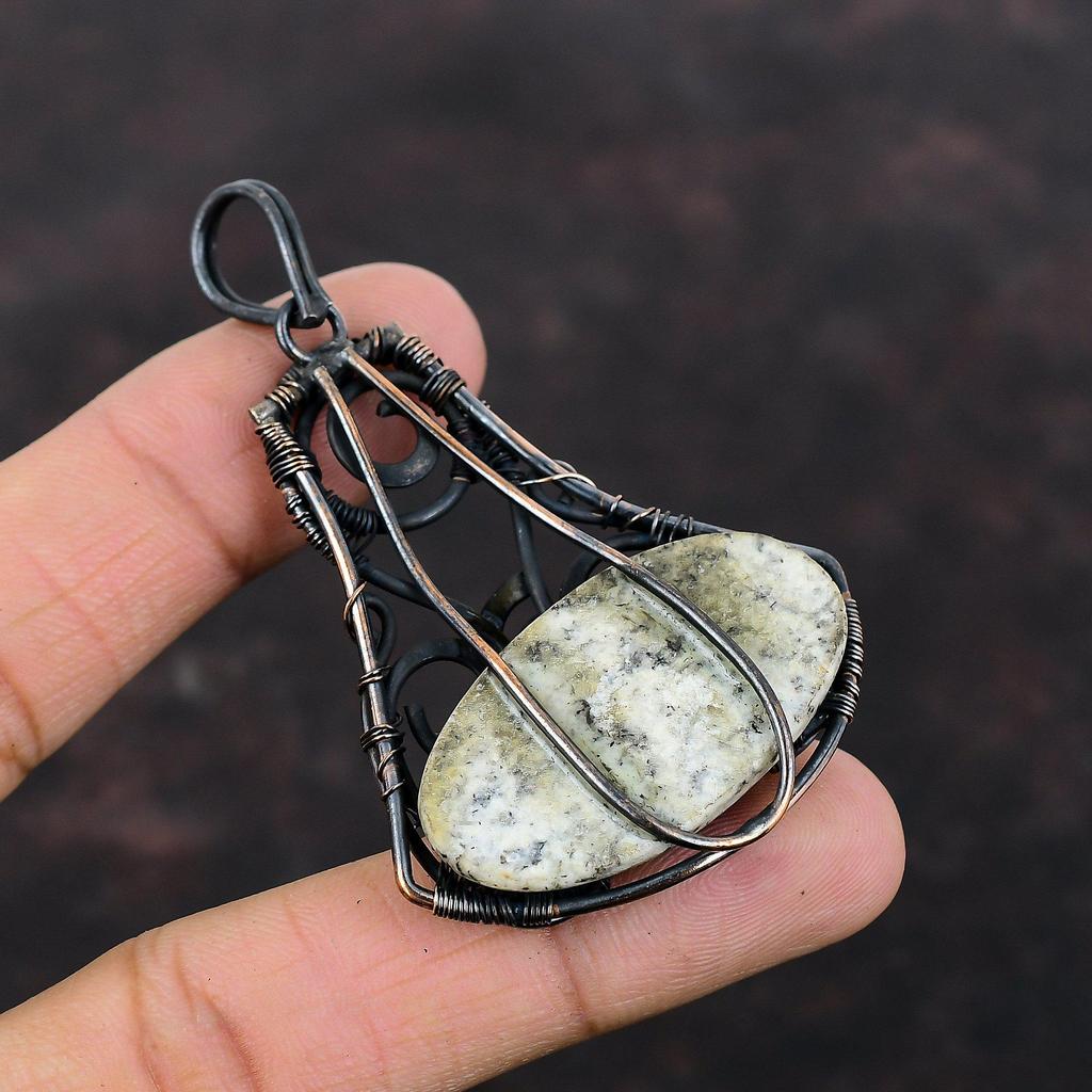 K2 Jasper Pendant Copper Wire Wrapped Pendant Original Gemstone Pendant Copper Jewelry Handmade Pendant Gift For Engagement Wrapping Jewelry
