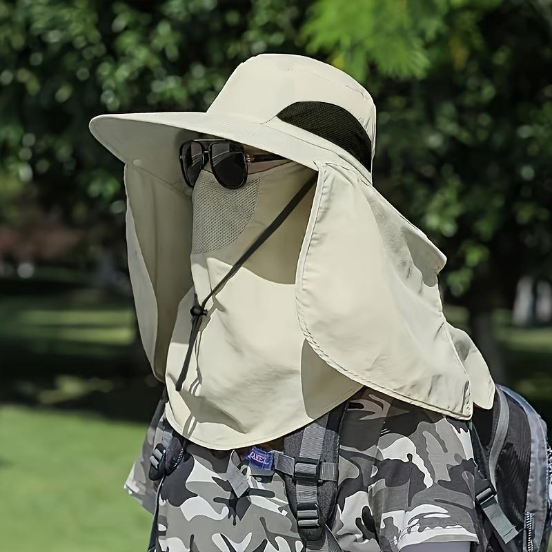 Outdoor Sun Hat Breathable Anti-UV Neck Protection Face Cover Fishing Cap Wide Brim Removable Sunshade Hiking Camping Hat