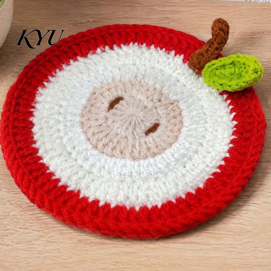 Tabletop Protection for Mugs Teacups Christmas Crochet Coaster, Handmade Woven Drink Cup Pad, Cute Santa Snowman Unique Holiday Gift Friends
