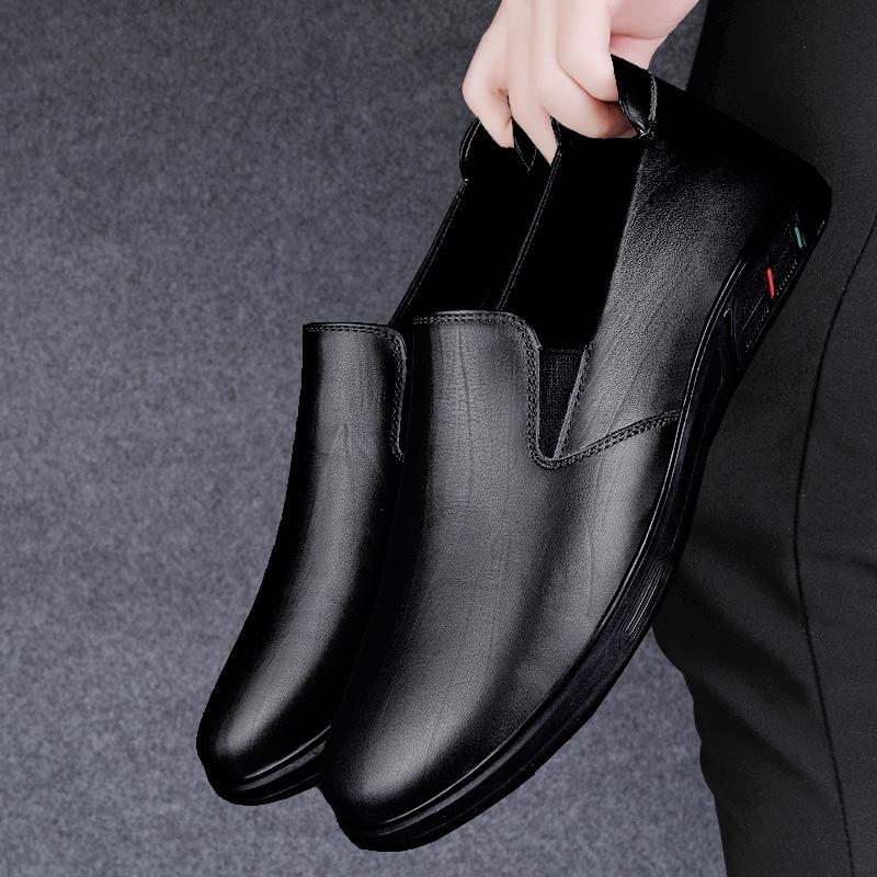 Casual Leather Shoes Men's Autumn Leather Business Dress Soft Leather Soft Sole Dad Men's Shoes